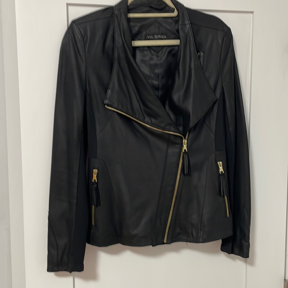 Via Spiga Leather Blazer - s